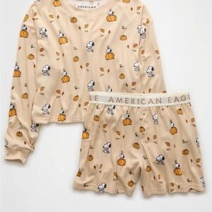 AE peanuts large snoopy fall pj set